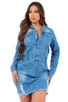 WOMEN FASHION DENIM DRESS