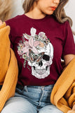 Floral Skull Graphic Tee