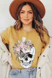 Floral Skull Graphic Tee