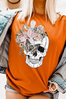 Floral Skull Graphic Tee