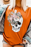 Floral Skull Graphic Tee