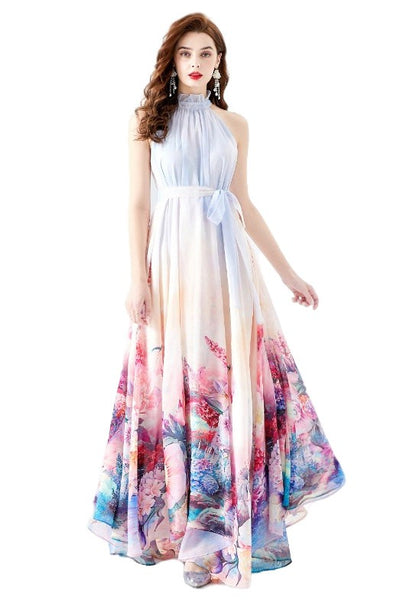 WOMEN FASHION CHIFFON MAXI DRESS