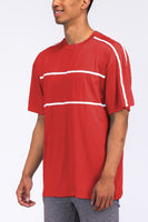 ROUND NECK TAPE STRIPE TSHIRT