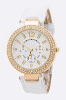 Crystal Bezel Fashion Watch Bracelet Set