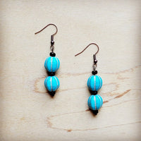 Blue Turquoise Melon Bead Earrings