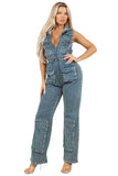 WOMEN FASHION DENIM CARGO STYLE JUMPSUIT