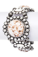 Pressed Stone Western Stretch Bracelet