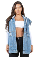 WOMEN FASHION OVERSIZE DENIM VEST