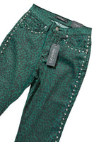 Leopard Studded Bell Bottom Jean Made in USA