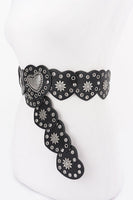 Heart Shape Buckle Western Studded Statement Belt