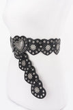 Heart Shape Buckle Western Studded Statement Belt