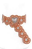 Heart Shape Buckle Western Studded Statement Belt