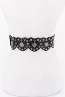 Heart Shape Buckle Western Studded Statement Belt