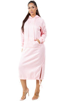 WOMEN FASHION LONG MAXI HOODIE DRESS