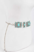 Plus Size Turquoise Western Chain Belt