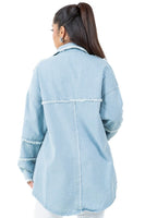 WOMEN FASHION OVERSIZE DENIM SHIRT