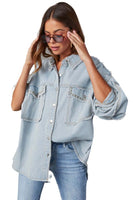 WOMEN FASHION OVERSIZE DENIM SHIRT