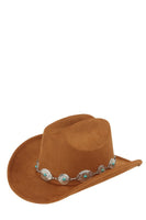 Silver and Turquoise Chain Accent Fedora Hat