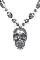 Hematite Skull Pendant Necklace