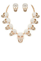 Crystal Iconic Skull Necklace Set