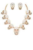 Crystal Iconic Skull Necklace Set