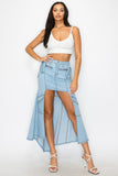 HI-LO DENIM SKIRT LIGHT