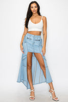 HI-LO DENIM SKIRT LIGHT