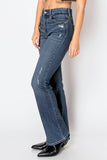 CORSET& ECO FABRIC HIGH RISE PHONE POCKET BOOTCUT