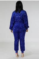 WOMEN FASHION SEQUIN TWO PIECE PANT SET