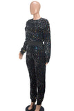 WOMEN FASHION SEQUIN TWO PIECE PANT SET