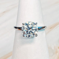 Paved Halo Solitaire Moissanite Ring size 7