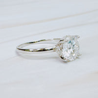 Paved Halo Solitaire Moissanite Ring size 7