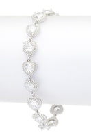 CZ Heart Station Tennis Bracelet