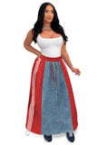 WOMEN FASHION DENIM LONG MAXI SKIRT