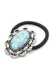 Oval Stone Western Hair Tie