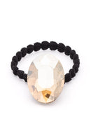 Oval Crystal Hair Tie