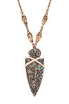 2 Tone Metal Arrowhead Pendant Necklace Set