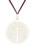 Tree Laser Cut Pedant Suede Necklace