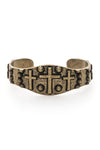 Embossed Cross Open Cuff Bangle