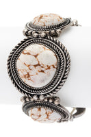 Western Round Stone Stretch Bracelet