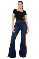 Fringe Bell Bottom in Dark Blue Made in the USA