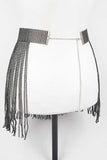 Rhinestone Slash Fringe Belt