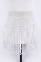 Rhinestone Slash Fringe Belt