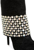 Mike Drop Diamante & Rhinestones Denim Boots