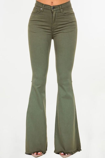 Bell Bottom Jean in Olive Made In: USA