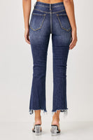 Risen Full Size Frayed Hem Cropped Straight Jeans