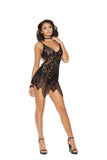 Elegant Moments Lace Babydoll With Adjustable Straps And Hook And Eye Back Closure, Matching G-string Included