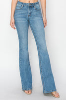 RISEN Mid Rise Flare Jeans with Pockets