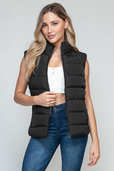 Snobbish Zip Up Turtleneck Vest with Pockets