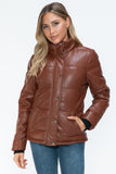 YMI Pocketed Zip Up Turtleneck Puffer Jacket